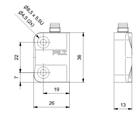 非接触式磁性安全开关 PSEN 1.1p-25/PSEN 1.1-20/8mm/ATEX/ix1